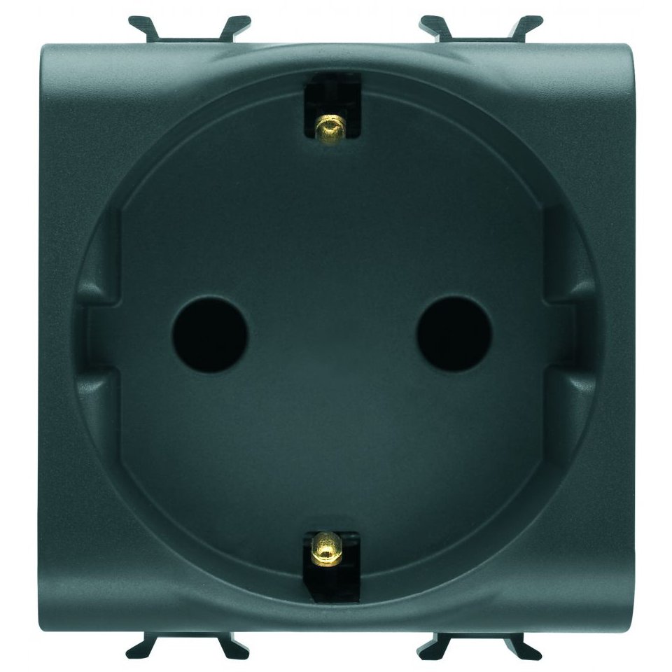 Priza 2 Module Gewiss Chorus Negru Satin IP20