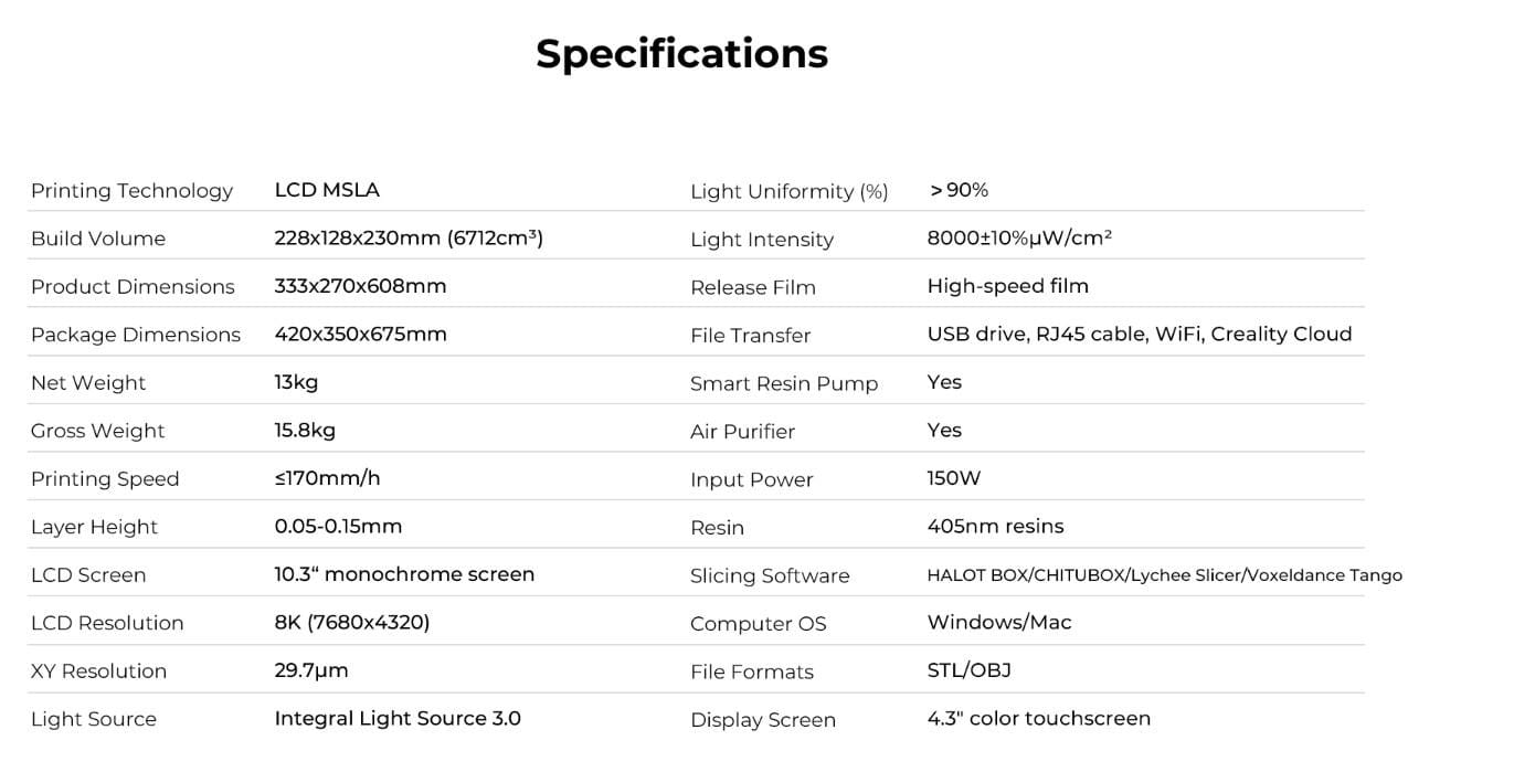Imprimanta 3D Creality Halot-MAGE PRO 8K SLA Profesională - imagine 7