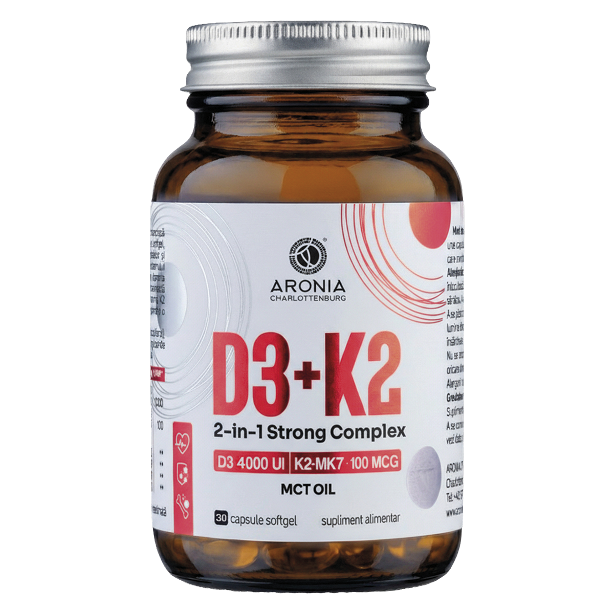Vitamina D3+K2, 2-in-1 Strong Complex — doză foarte concentrată pentru sănătatea oaselor, dinților și mușchilor