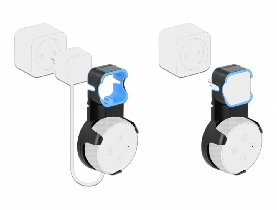 Suport Perete Echo Dot 3 Delock, Negru