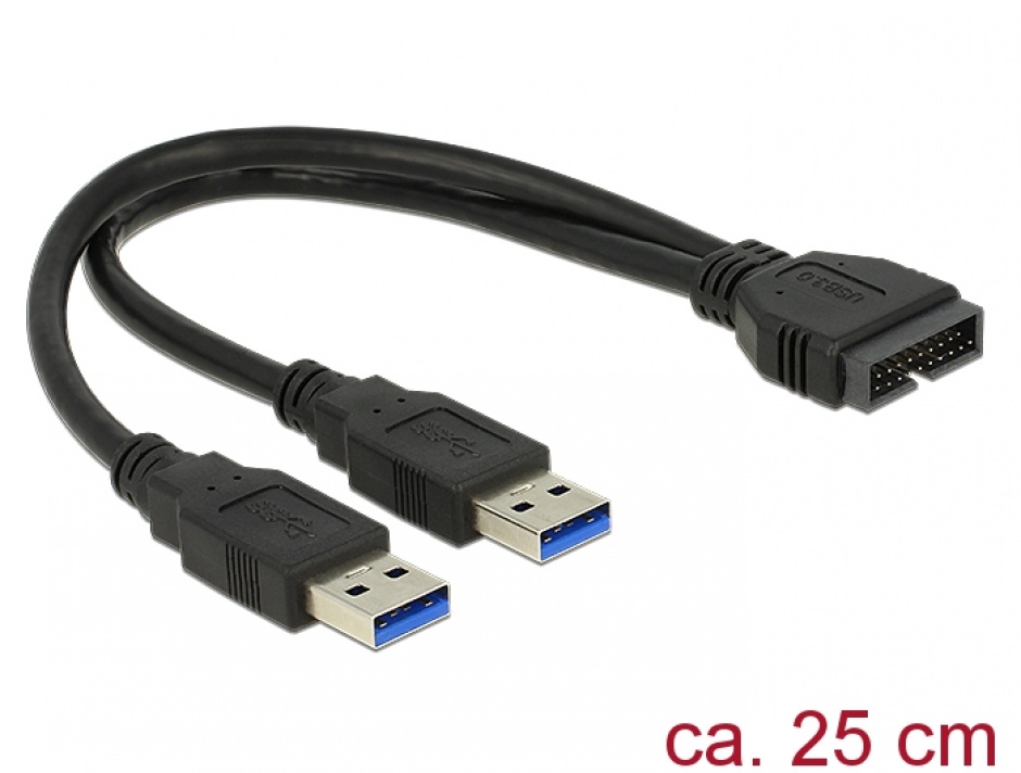 Cablu Delock USB 3.0 Pin Header la 2x USB-A