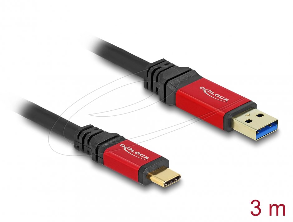 Cablu USB 3.2 Delock 3m, Metalic, 10Gbps