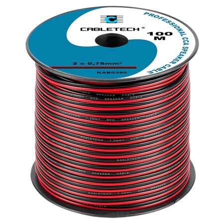 Cablu difuzor Cabletech CCA 2x0.75 mm², rola 100 m