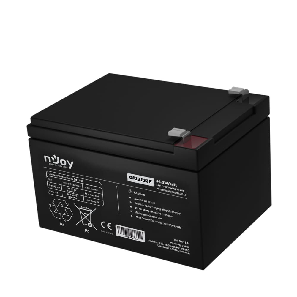 Acumulator NJOY GP12122F 12V AGM pentru UPS - 44W/cell - imagine 3