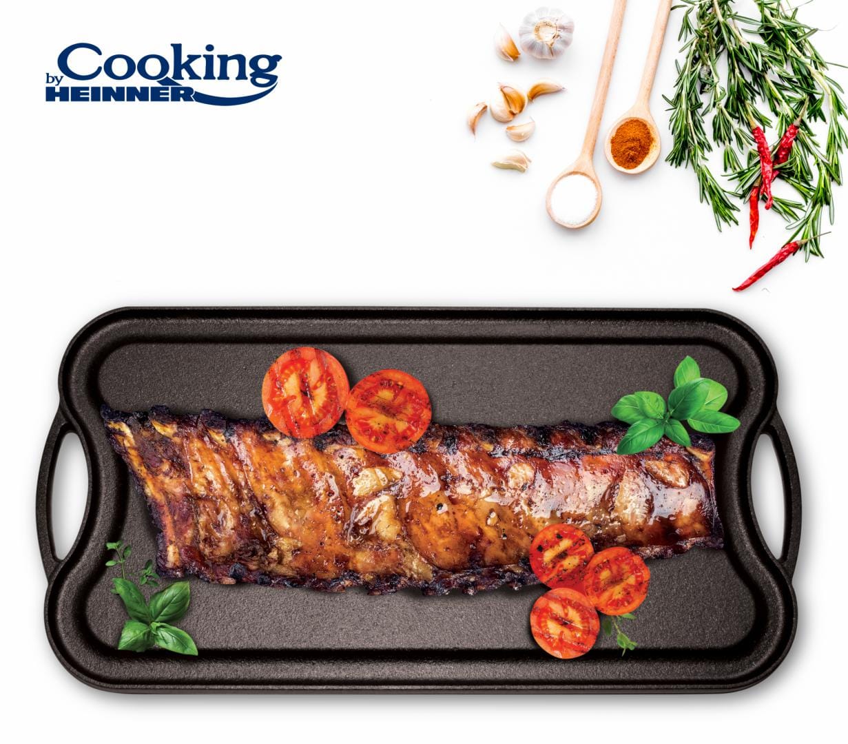 Tavă Grill Fontă Heinner Pura 51x26cm - Gătit Tradițional - imagine 8