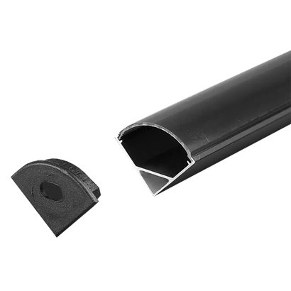 Profil aluminiu banda LED 2m 15.8x15.8mm negru V-TAC
