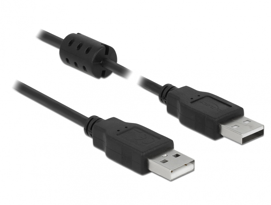 Cablu USB 2.0 A-A 0.5m Negru Delock
