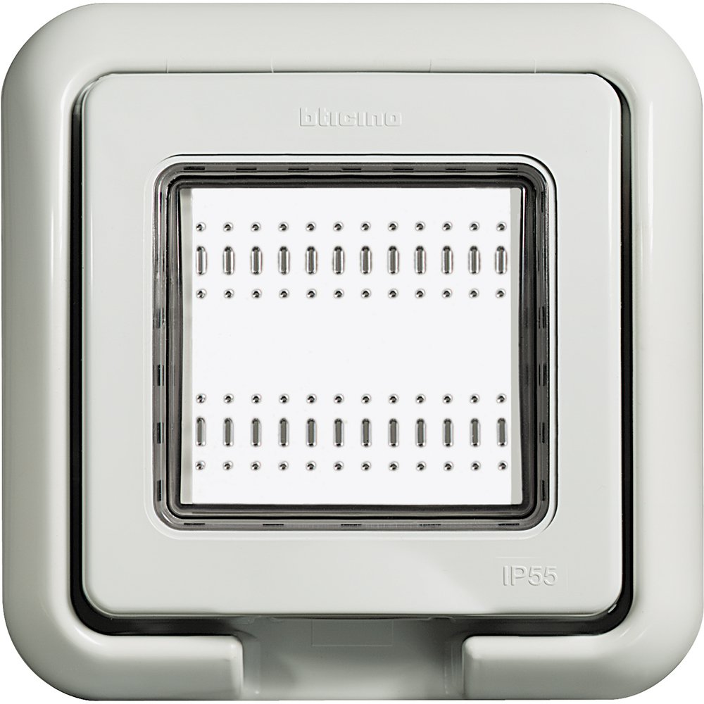 Placa ornament IP55 Bticino Living Light, 2 module, gri