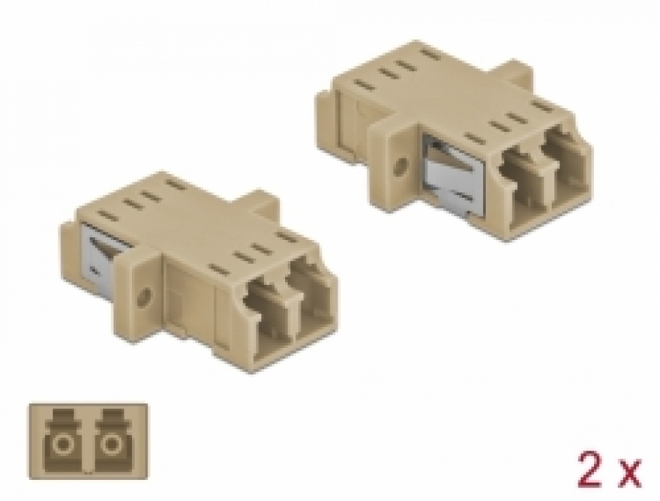 Cuple LC Duplex Bej 2buc Delock OM1/OM2