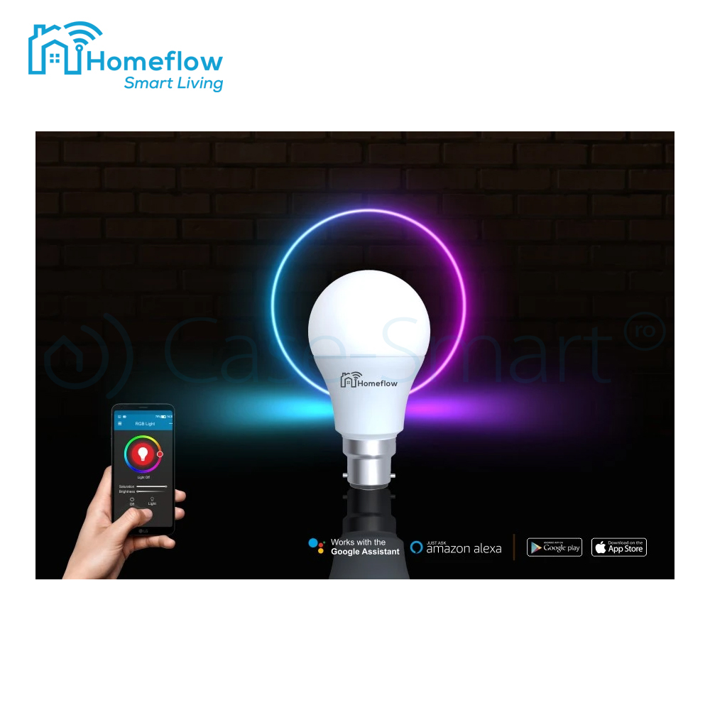 Bec Inteligent Homeflow RGB WiFi 9W 60W - imagine 4