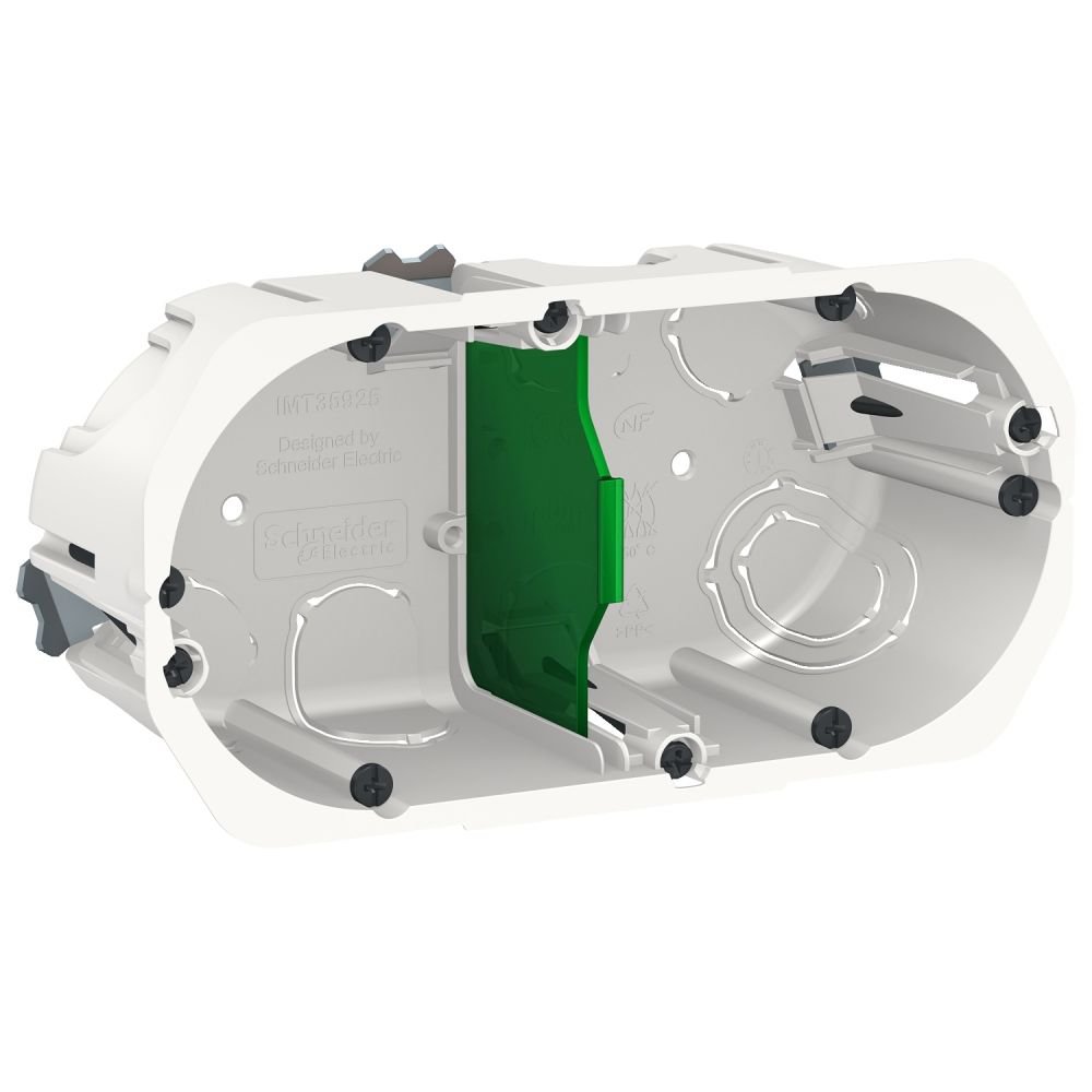 Doza rotunda 2 posturi Schneider Unica, 67x50mm