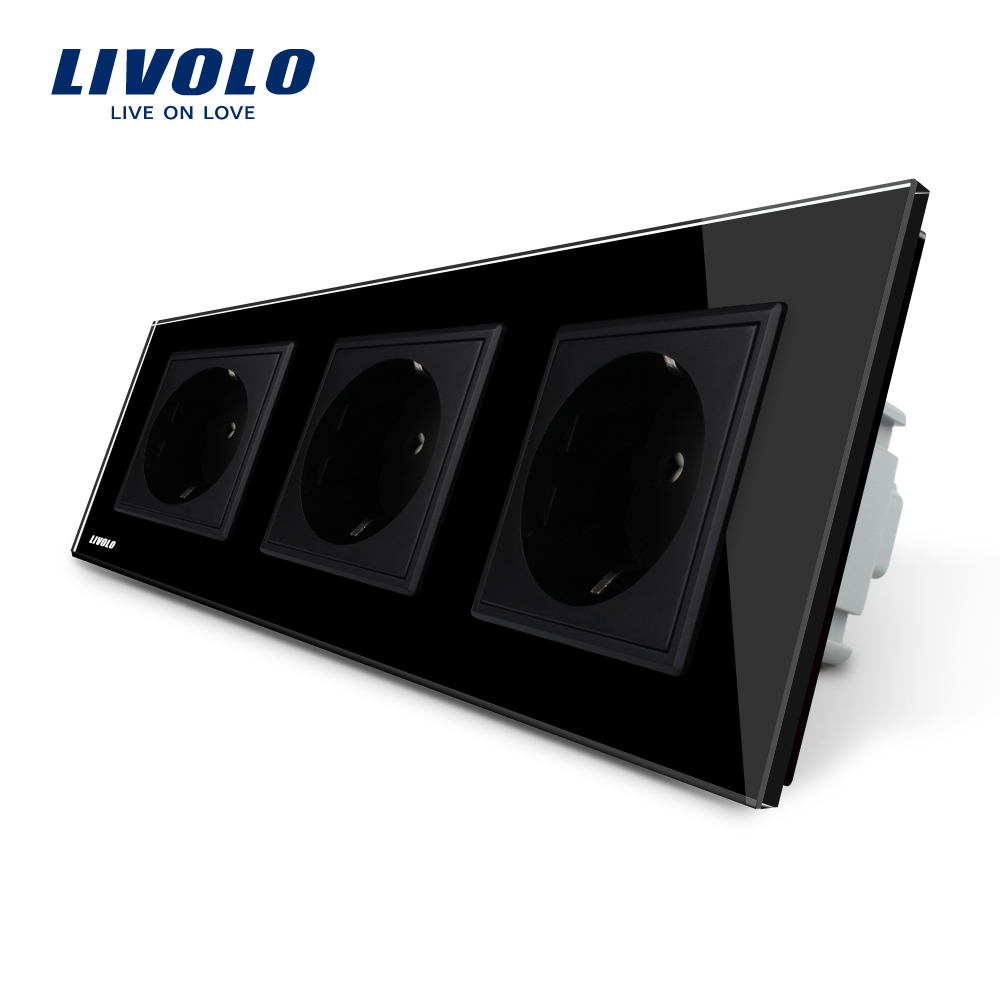 Priza Triplă Livolo cu Ramă Sticlă | Design Modern - imagine 5