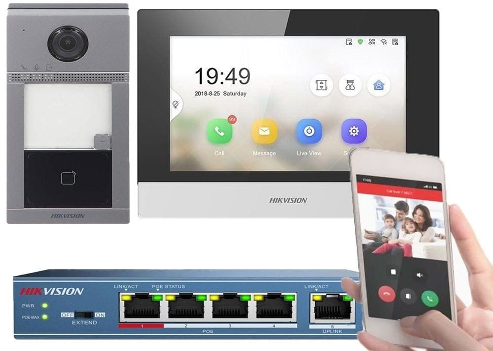 Kit Videointerfon IP Hikvision 2MP cu Monitor 7 Touchscreen si PoE - imagine 6