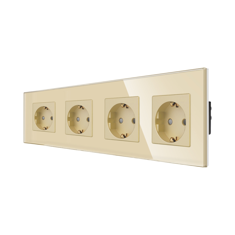 Priza Cvadrupla LUXION cu Rama din Sticlă - imagine 9