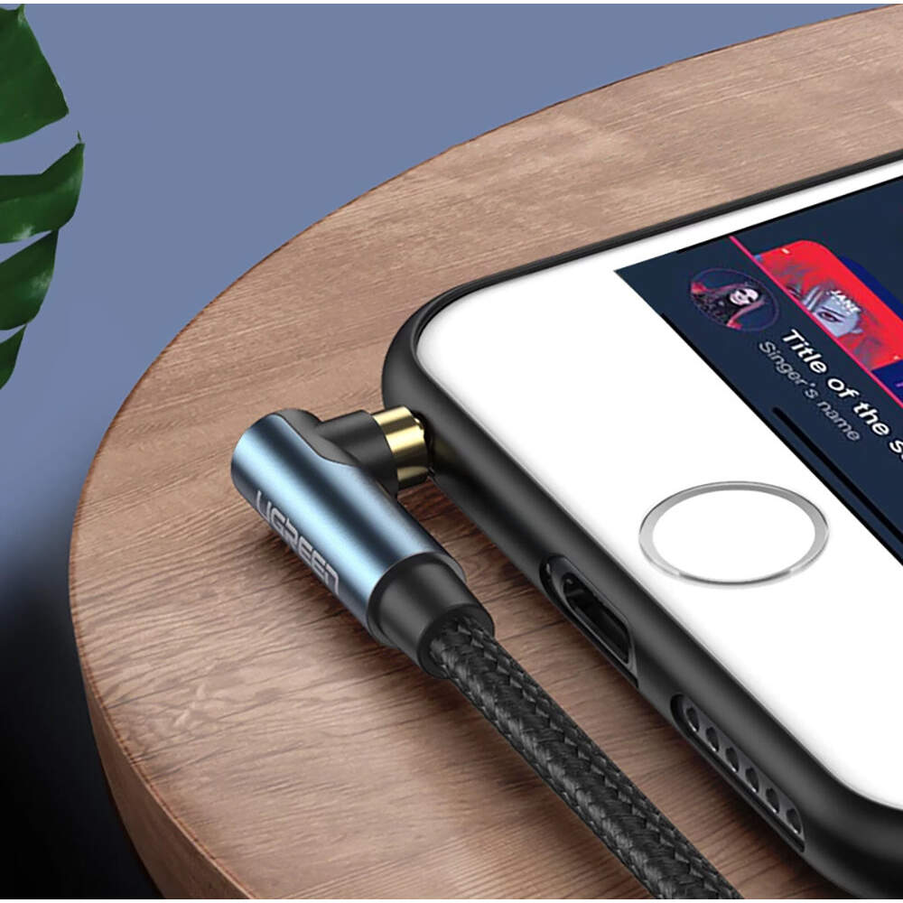 Cablu Audio Jack 3.5mm Ugreen AV112 1m Unghi 90° Aurit - imagine 4