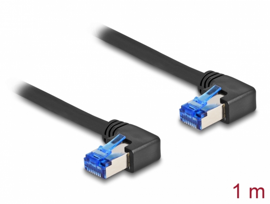 Cablu RJ45 Cat.6A SFTP 1m Unghi 90° Delock