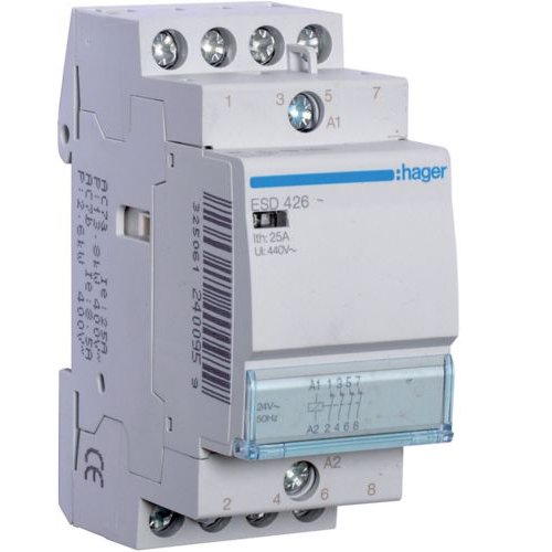 Contactor 4NI 25A 24V Hager ESD426