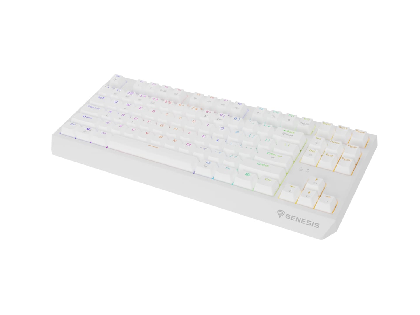 Tastatura Gaming Wireless Genesis Thor 230 TKL RGB Alb - imagine 2