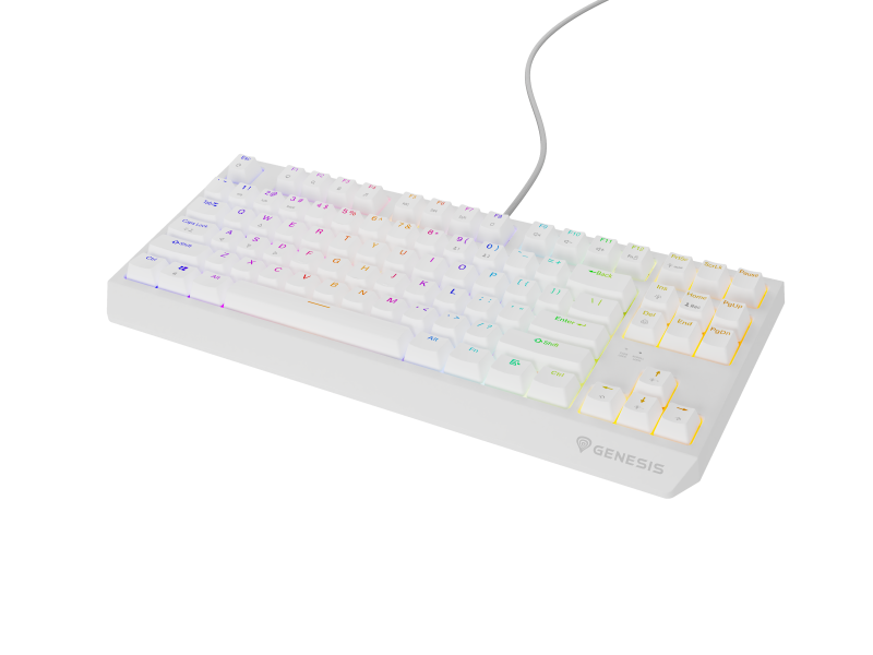 Tastatura Gaming Mecanica Genesis Thor 230 TKL RGB Brown Alb - imagine 1