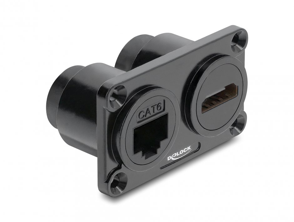 Priză birou Delock 91172 RJ45 Cat.6 + HDMI 4K60Hz