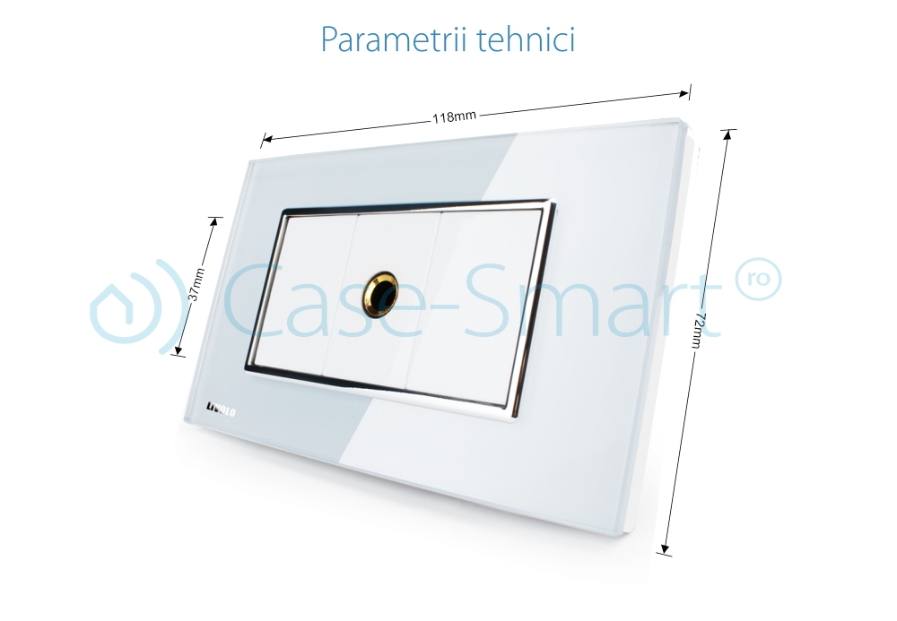 Priza Microfon Livolo Sticlă Standard Italian - imagine 3