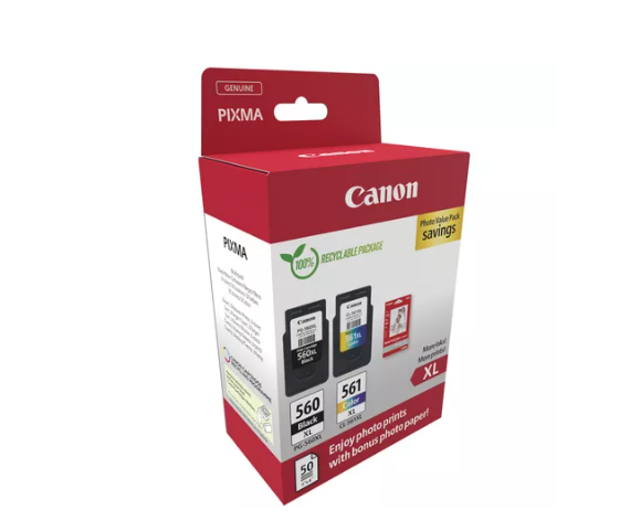 Cartuse Canon PG-560XL/CL-561XL Photo Value Pack + Hartie Foto - imagine 2
