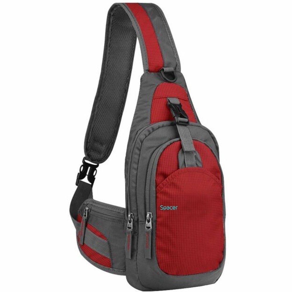 Rucsac Sling Spacer Rosu - Waterproof, 2 Compartimente, 35cm