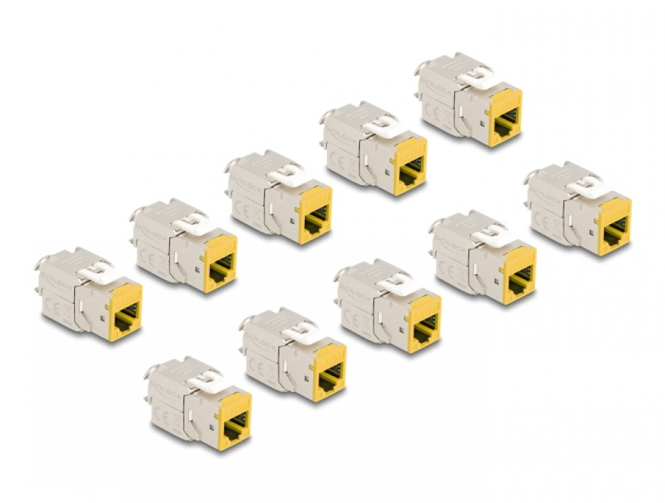 Set 10 Module Keystone Delock RJ45 Cat.6A Toolfree