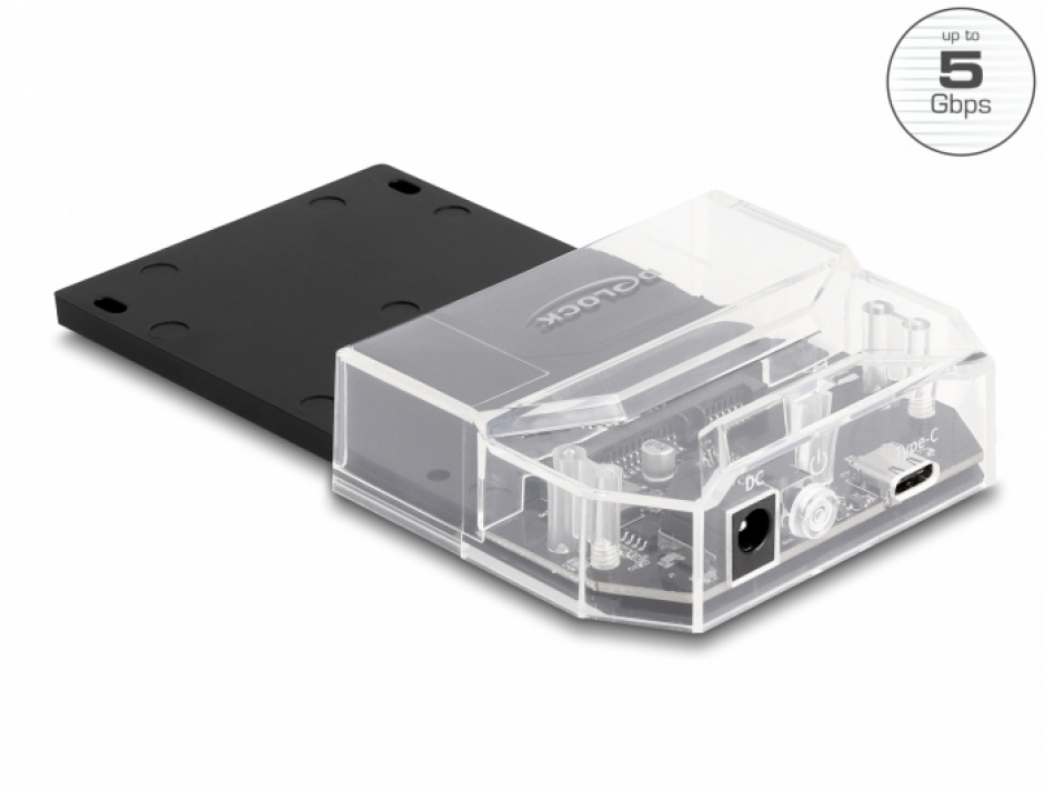 Docking Delock USB-C 2.5" SSD SATA, Răcire Pasivă
