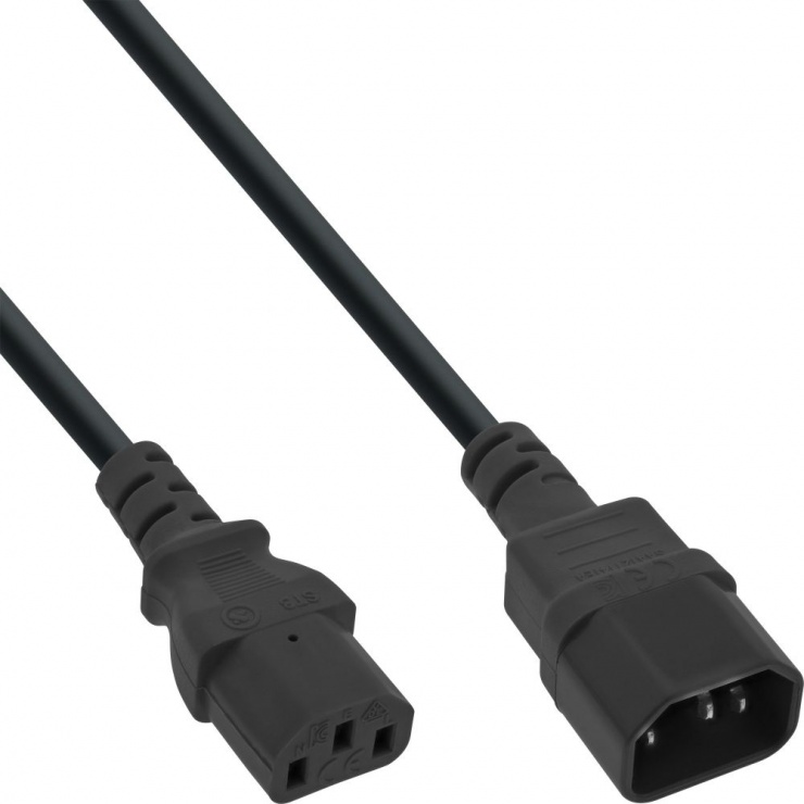 Cablu Preluftor Inline C13-C14 10m Negru