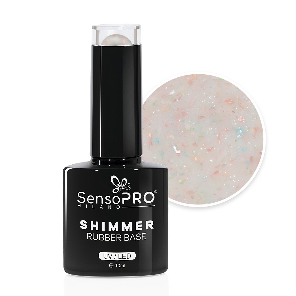 Shimmer Rubber Base SensoPRO Milano #37, bază flexibilă 10ml