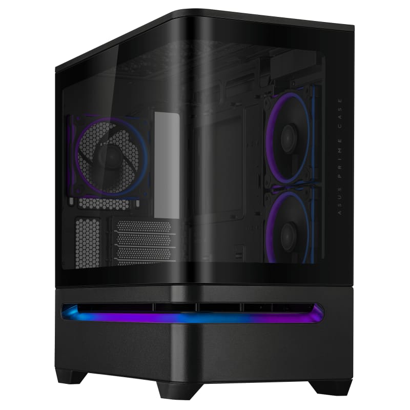 Carcasa ASUS AP202 ARGB Negru - Tempered Glass, 3 Ventilatoare - imagine 2