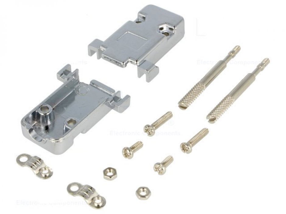 Carcasă metalică conector DB9/DB15 OEM, șuruburi lungi