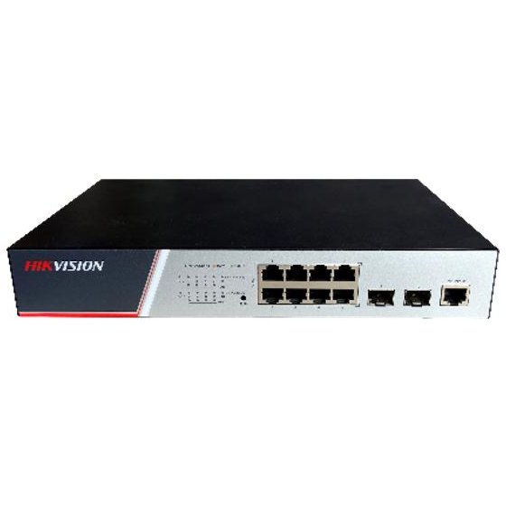 Switch Hikvision DS-3E2510P(B), 8 porturi PoE, 130W