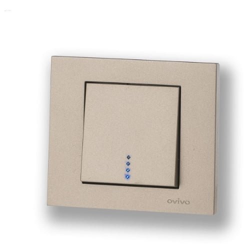 Intrerupator cu Led Ovivo Grano Met, 10A, 250V, Titan