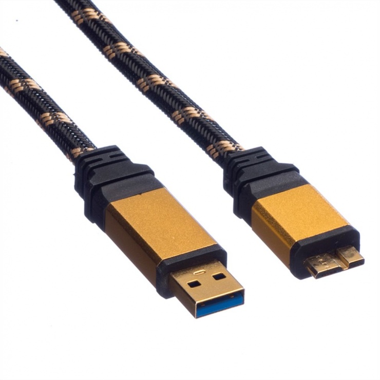 Cablu USB 3.0 Micro USB Gold 0.8m Roline