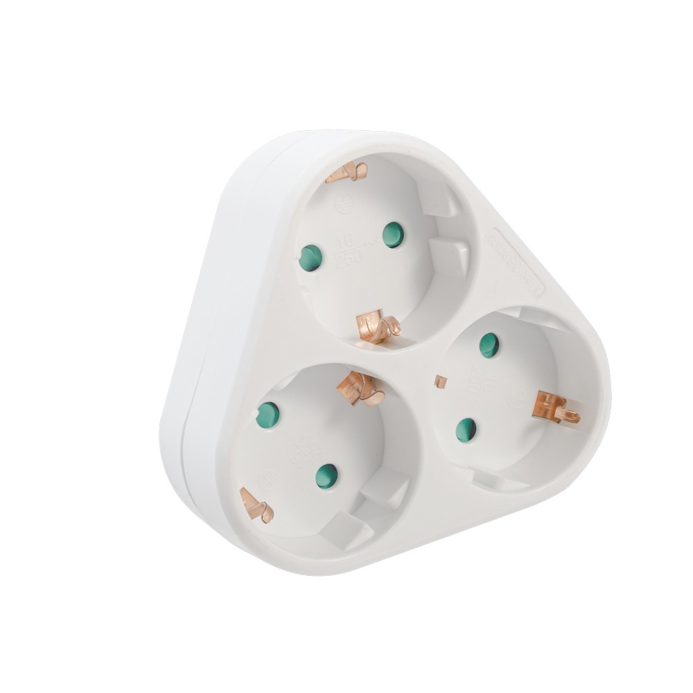 Triplu Stecher SPACER SPMS-3-WH - 3 Prize Schuko, 3500W, Alb