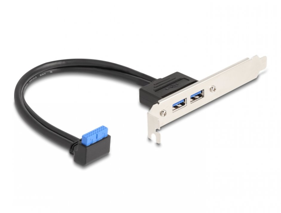 Bracket USB 3.2 Delock, 2 porturi, 0.5m