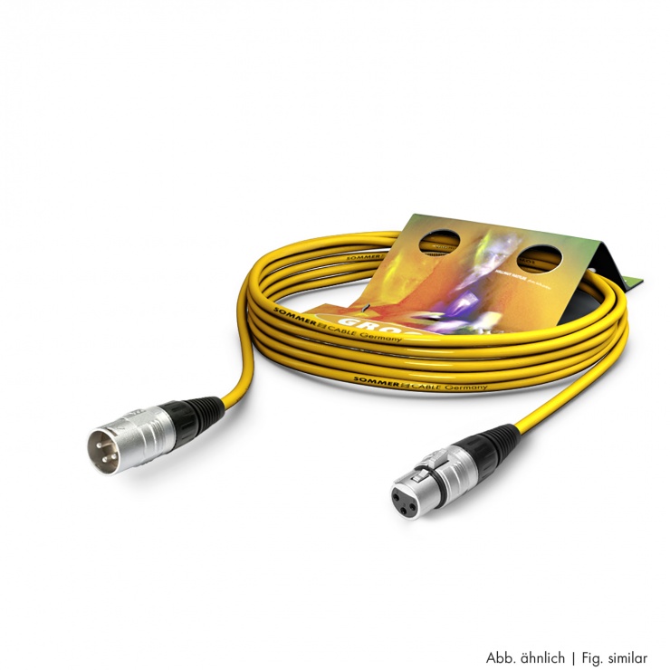 Cablu Prolongator XLR 3 pini 10m Galben Hicon