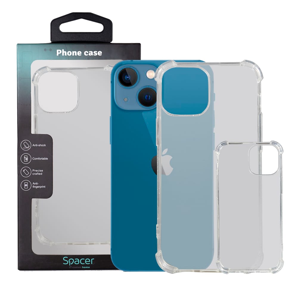 Husă iPhone 13 Mini Transparentă TPU SPACER - Protecție Antisoc - imagine 4