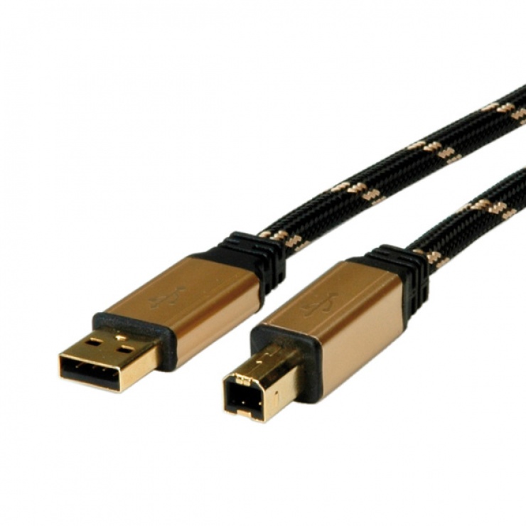 Cablu Imprimantă USB 2.0 Roline, 1.8m