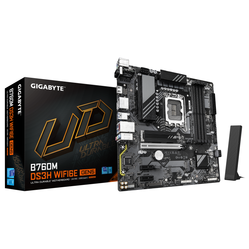 Placă Bază Gigabyte B760M DS3H WiFi 6E Gen5 LGA1700