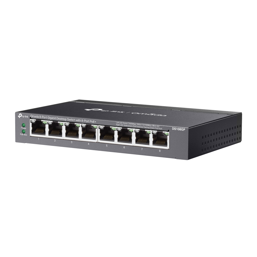 Switch TP-LINK Omada DS108GP 8 Porturi Gigabit PoE+ 65W - imagine 2