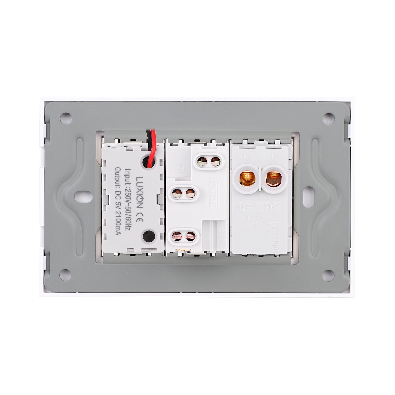 Întrerupător + Priză Îngustă USB A+C, IP44, LUXION - imagine 12