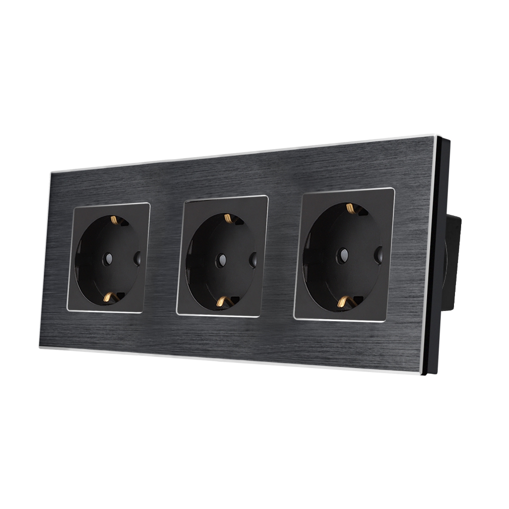 Priză Triplă LUXION Aluminiu | Siguranță și Design - imagine 5