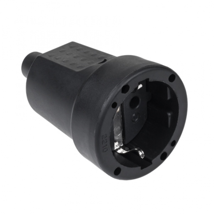 Stecher Schuko Cauciucat 16A 250V OEM Negru