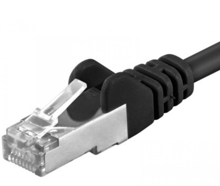 Cablu RJ45 Cat.6A S/FTP 0.25m Negru | OEM