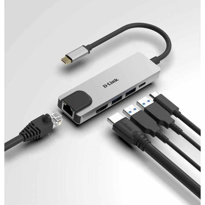 Hub USB-C D-Link DUB-M520 5-in-1, HDMI 4K, PD 60W - imagine 3
