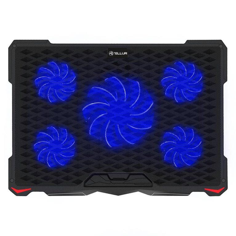 Cooling Pad Tellur Basic 17" - 5 Ventilatoare cu LED Negru - imagine 6