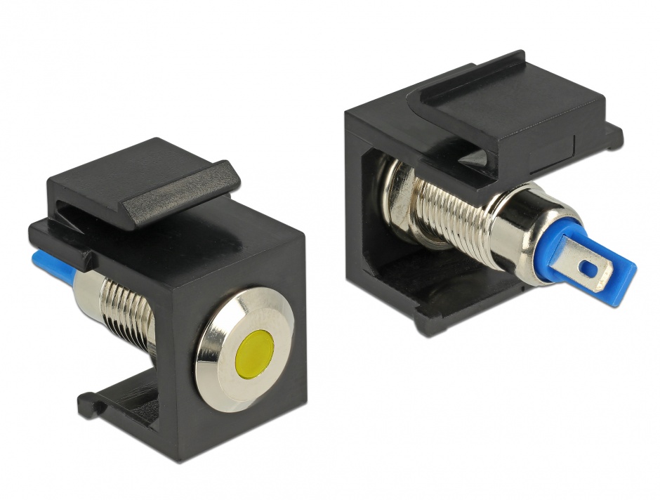 Keystone negru cu LED galben 6V, Delock 86462